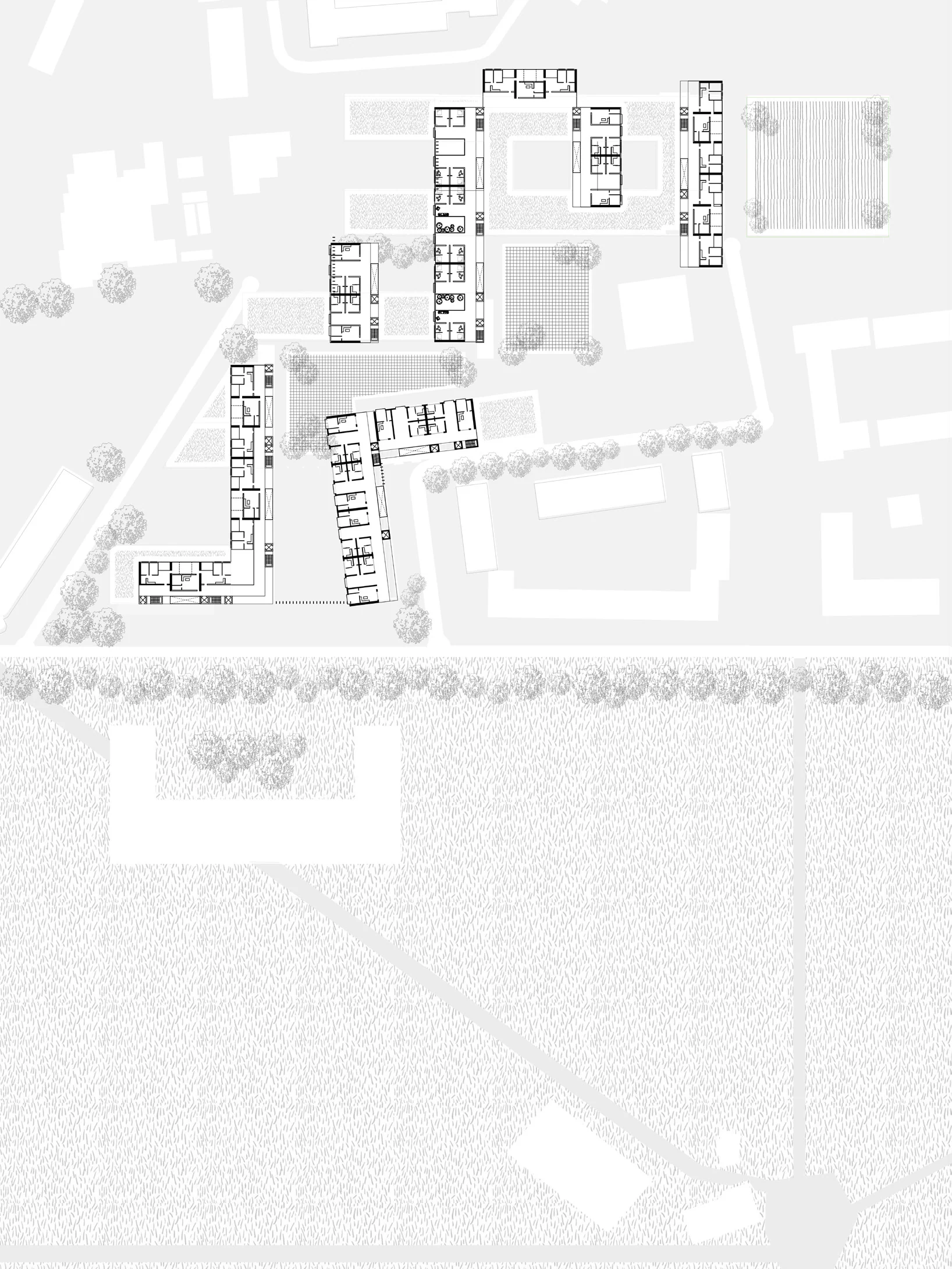Upper floor plan of The Food Park housing.