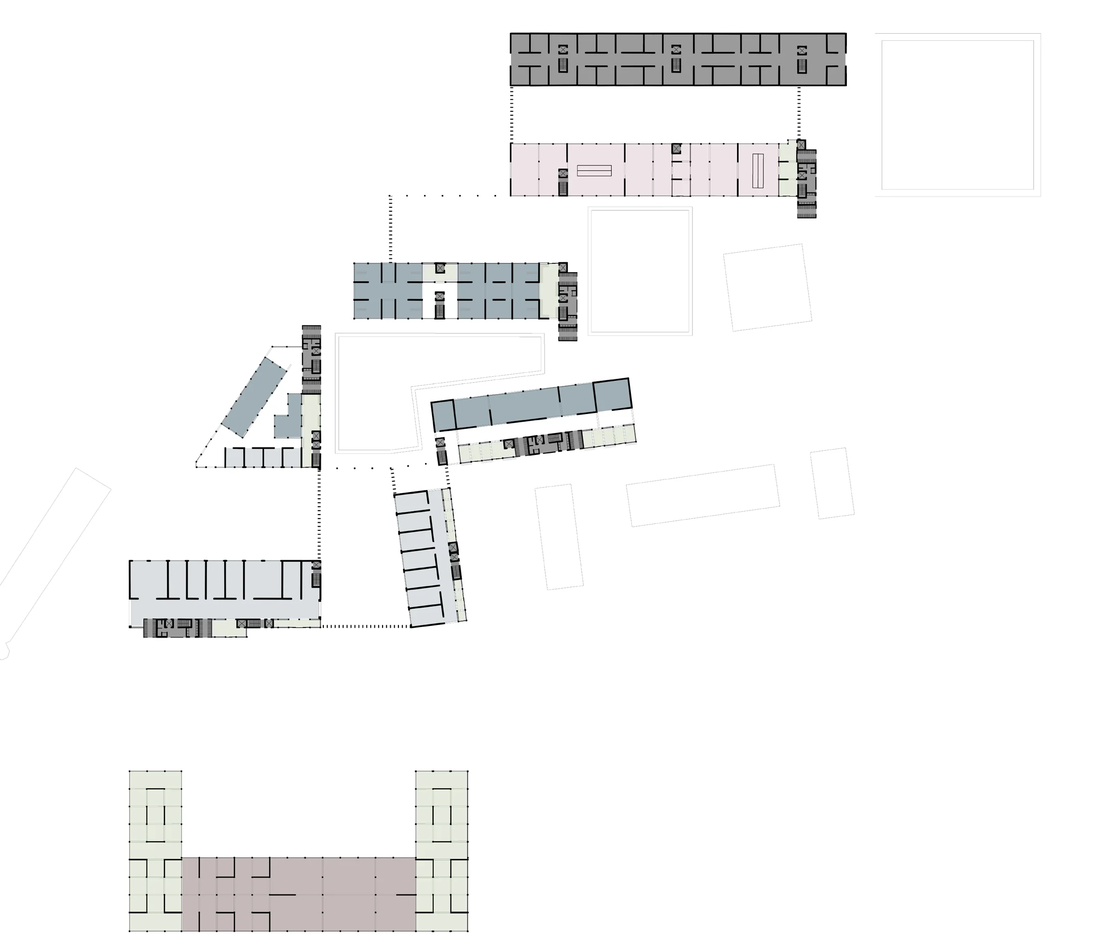 Floor plans of The Food Park, level by level.