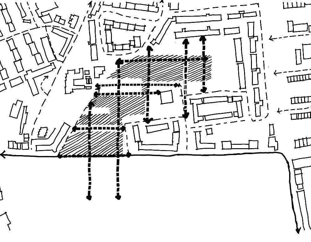 Diagram of new routes through the estate.