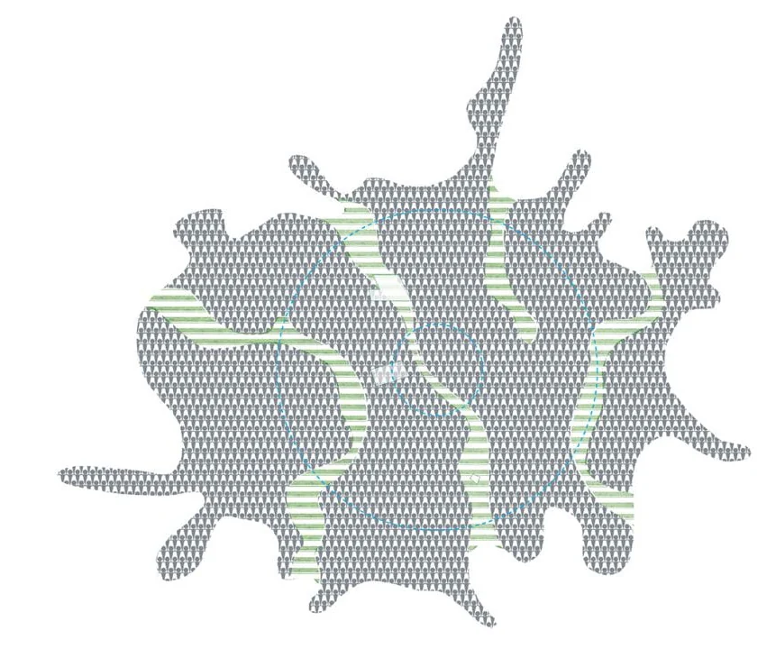 Figure-ground drawing of the neighbourhood around The Food Park.